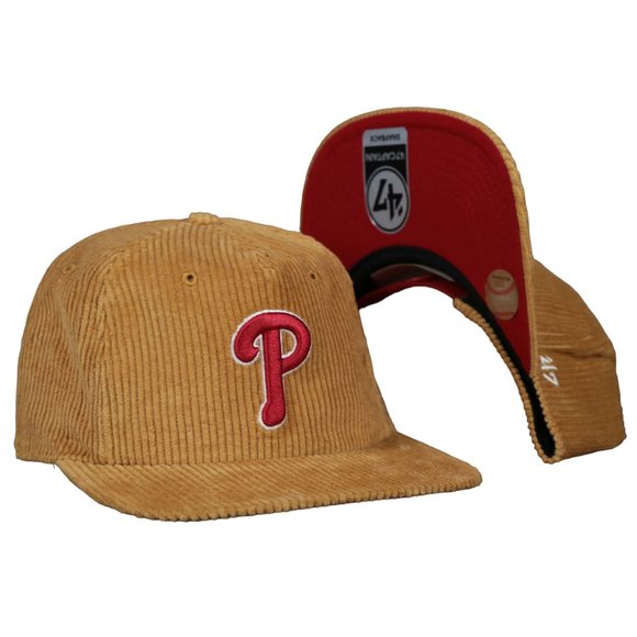 47 Brand Philadelphia Phillies Corduroy Snapback Hat Cap 80's Throwback  Vintage